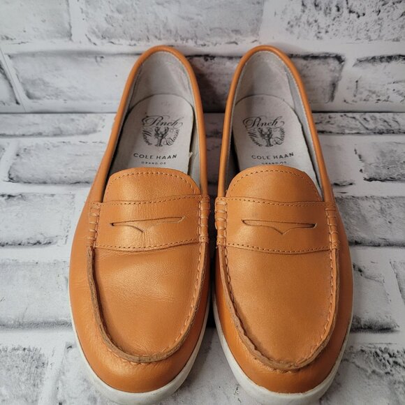 Cole Haan Pinch Main Classic Orange Penny Loafers Women's Size 9 - Picture 2 of 7